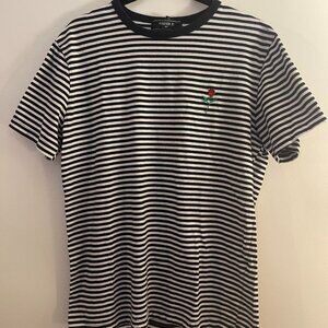 Mens Small Forever 21 Black and White Striped T-shirt